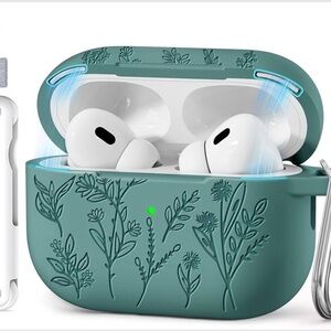 Floral Earbud Case with cleaning kit